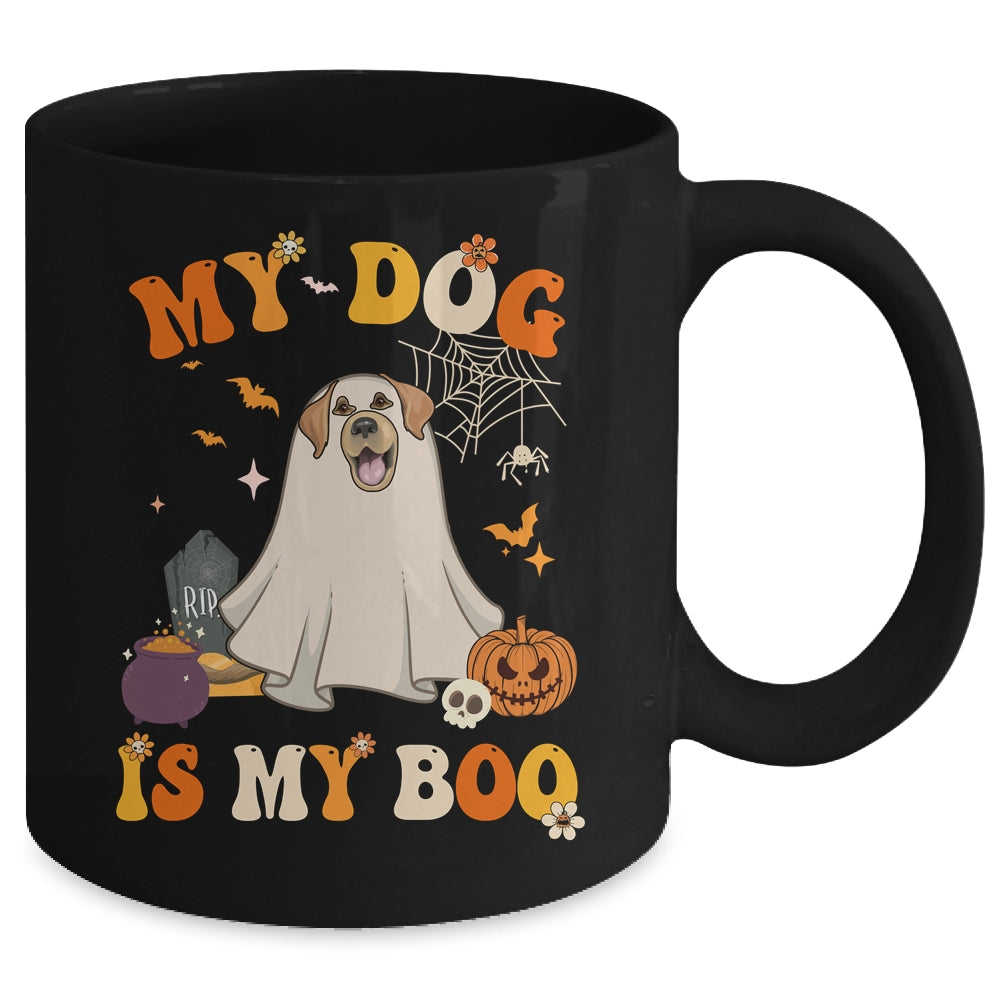 My Dog Is My Boo Ghost Spooky Halloween Labrador Groovy Mug | teecentury
