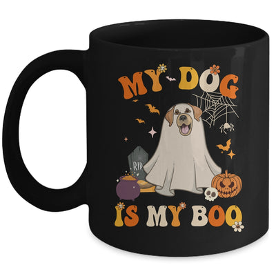 My Dog Is My Boo Ghost Spooky Halloween Labrador Groovy Mug | teecentury