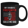 My Favorite Firefighter Calls Me Dad USA Flag Father Mug | teecentury