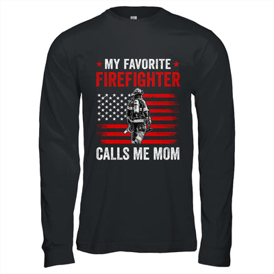 My Favorite Firefighter Calls Me Mom USA Flag Mother Shirt & Hoodie | teecentury