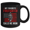 My Favorite Firefighter Calls Me Mom USA Flag Mother Mug | teecentury
