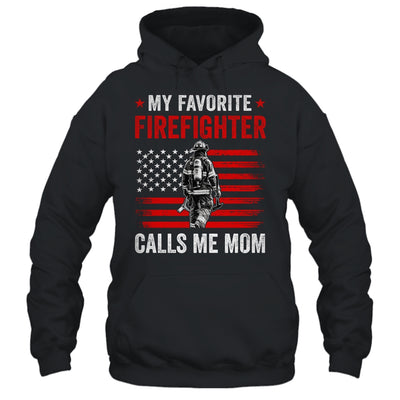 My Favorite Firefighter Calls Me Mom USA Flag Mother Shirt & Hoodie | teecentury