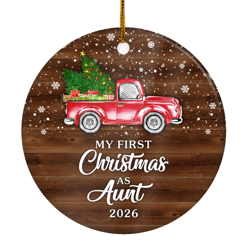 My First Christmas As Aunt Ornament 2025 New Aunt Decoration Christmas Tree Ornament | teecentury