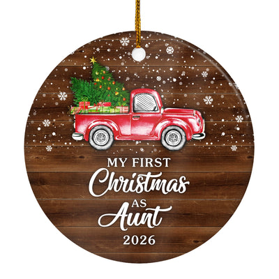My First Christmas As Aunt Ornament 2025 New Aunt Decoration Christmas Tree Ornament | teecentury