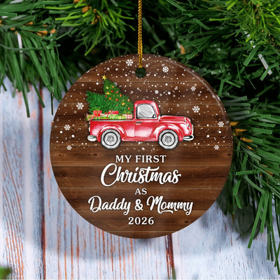 My First Christmas As Daddy & Mommy Ornament 2025 New Daddy & Mommy Decoration Christmas Tree Ornament | teecentury