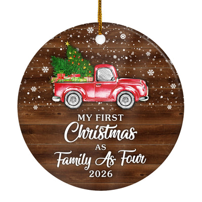 My First Christmas As Family As Four Ornament 2025 New Family Four Decoration Christmas Tree Ornament | teecentury