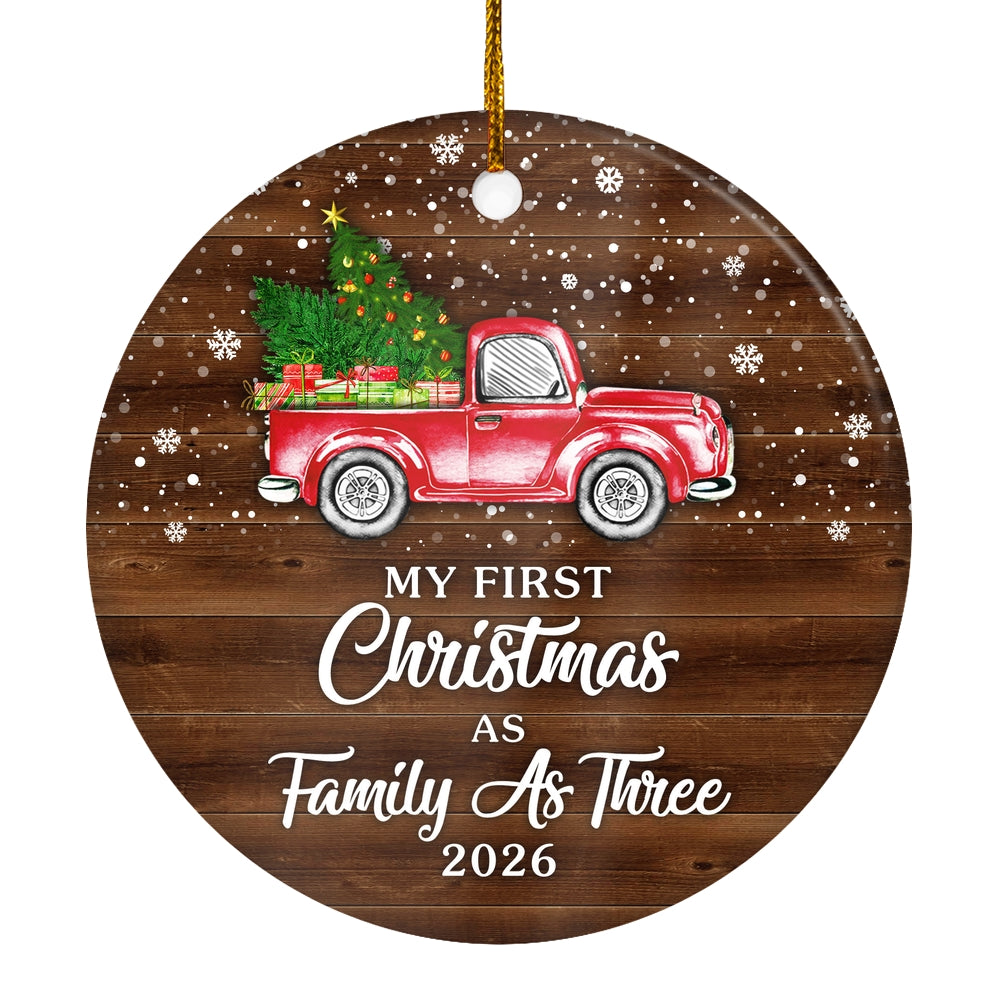 My First Christmas As Family As Three Ornament 2025 New Family Three Decoration Christmas Tree Ornament | teecentury