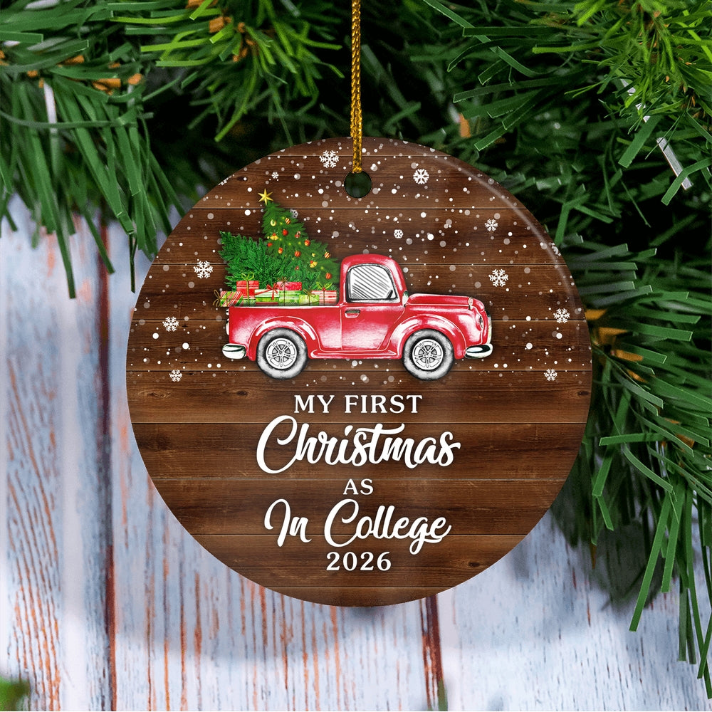 My First Christmas As In College Ornament 2025 New In College Decoration Christmas Tree Ornament | teecentury