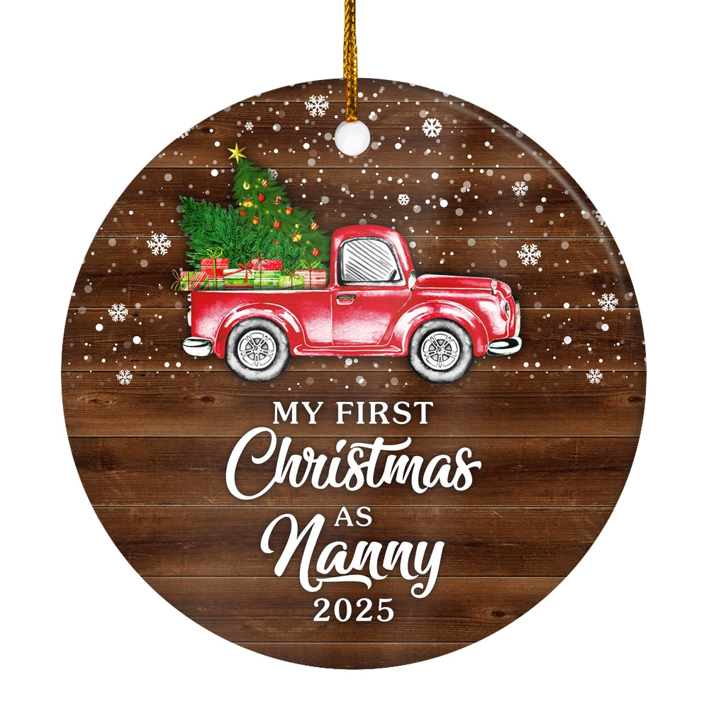 My First Christmas As Nanny Ornament 2024 New Nanny Decoration Christmas Tree Ornament | teecentury