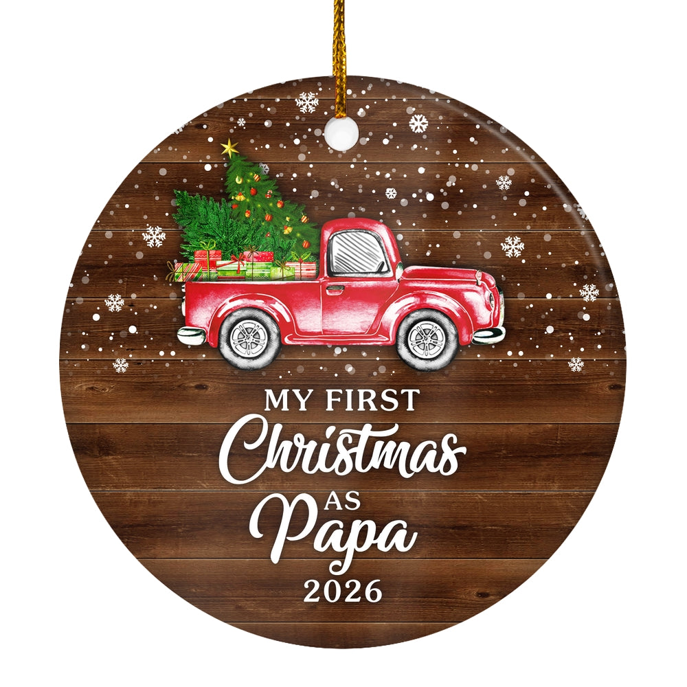 My First Christmas As Papa Ornament 2025 New Papa Decoration Christmas Tree Ornament | teecentury