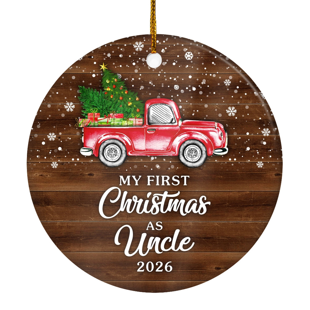 My First Christmas As Uncle Ornament 2025 New Uncle Decoration Christmas Tree Ornament | teecentury