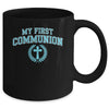 My First Communion Boys Catholic Religious Cross Blue Mug | teecentury