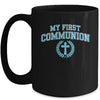My First Communion Boys Catholic Religious Cross Blue Mug | teecentury