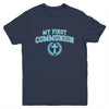My First Communion Boys Catholic Religious Cross Blue Youth Shirt | teecentury