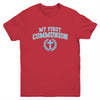 My First Communion Boys Catholic Religious Cross Blue Youth Shirt | teecentury