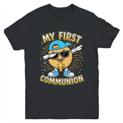 My First Communion Dabbing Wafer Funny 1st Communion Boy Youth Shirt | teecentury