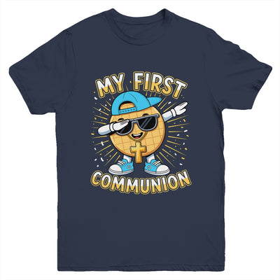 My First Communion Dabbing Wafer Funny 1st Communion Boy Youth Shirt | teecentury