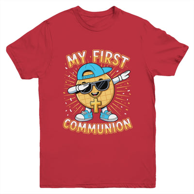 My First Communion Dabbing Wafer Funny 1st Communion Boy Youth Shirt | teecentury