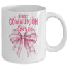 My First Communion Girls Pink Coquette Bow Christian Cute Mug | teecentury