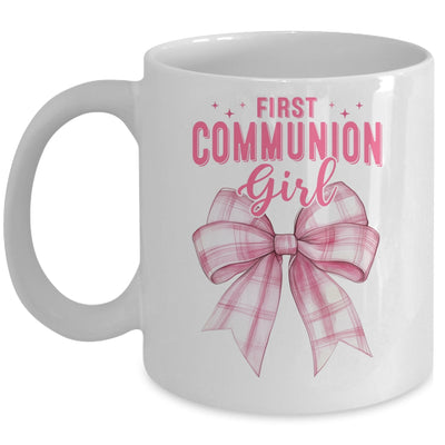 My First Communion Girls Pink Coquette Bow Christian Cute Mug | teecentury