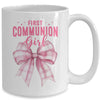 My First Communion Girls Pink Coquette Bow Christian Cute Mug | teecentury