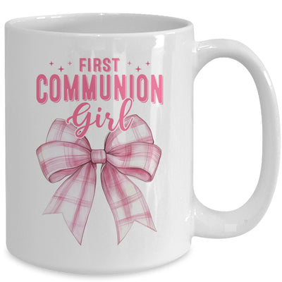 My First Communion Girls Pink Coquette Bow Christian Cute Mug | teecentury