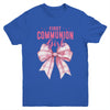 My First Communion Girls Pink Coquette Bow Christian Cute Youth Shirt | teecentury