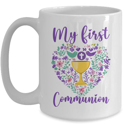 My First Holy Communion Christians And Catholic Girls Boys Mug | teecentury