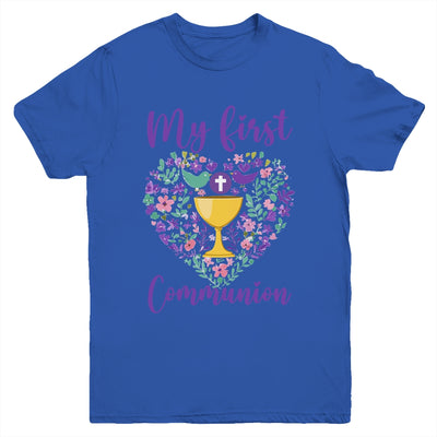 My First Holy Communion Christians And Catholic Girls Boys Youth Shirt | teecentury
