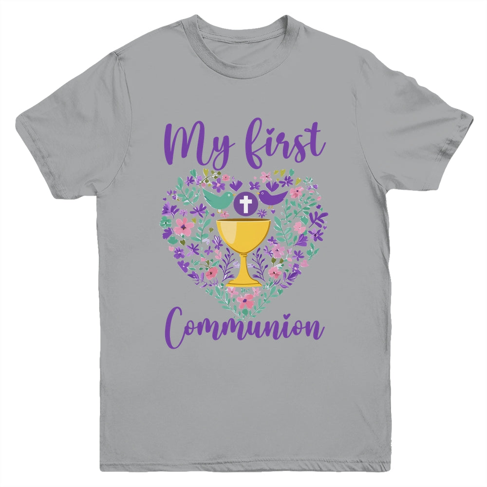 My First Holy Communion Christians And Catholic Girls Boys Youth Shirt | teecentury