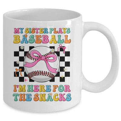 My Sister Plays Baseball I'm Here For The Snacks Kid Girls Mug | teecentury