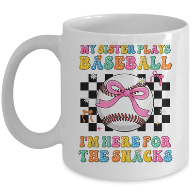 My Sister Plays Baseball I'm Here For The Snacks Kid Girls Mug | teecentury