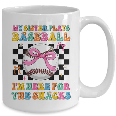 My Sister Plays Baseball I'm Here For The Snacks Kid Girls Mug | teecentury