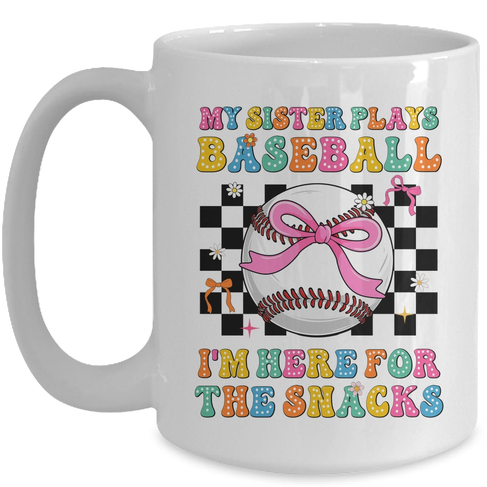 My Sister Plays Baseball I'm Here For The Snacks Kid Girls Mug | teecentury