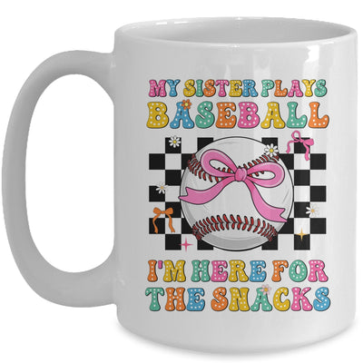 My Sister Plays Baseball I'm Here For The Snacks Kid Girls Mug | teecentury