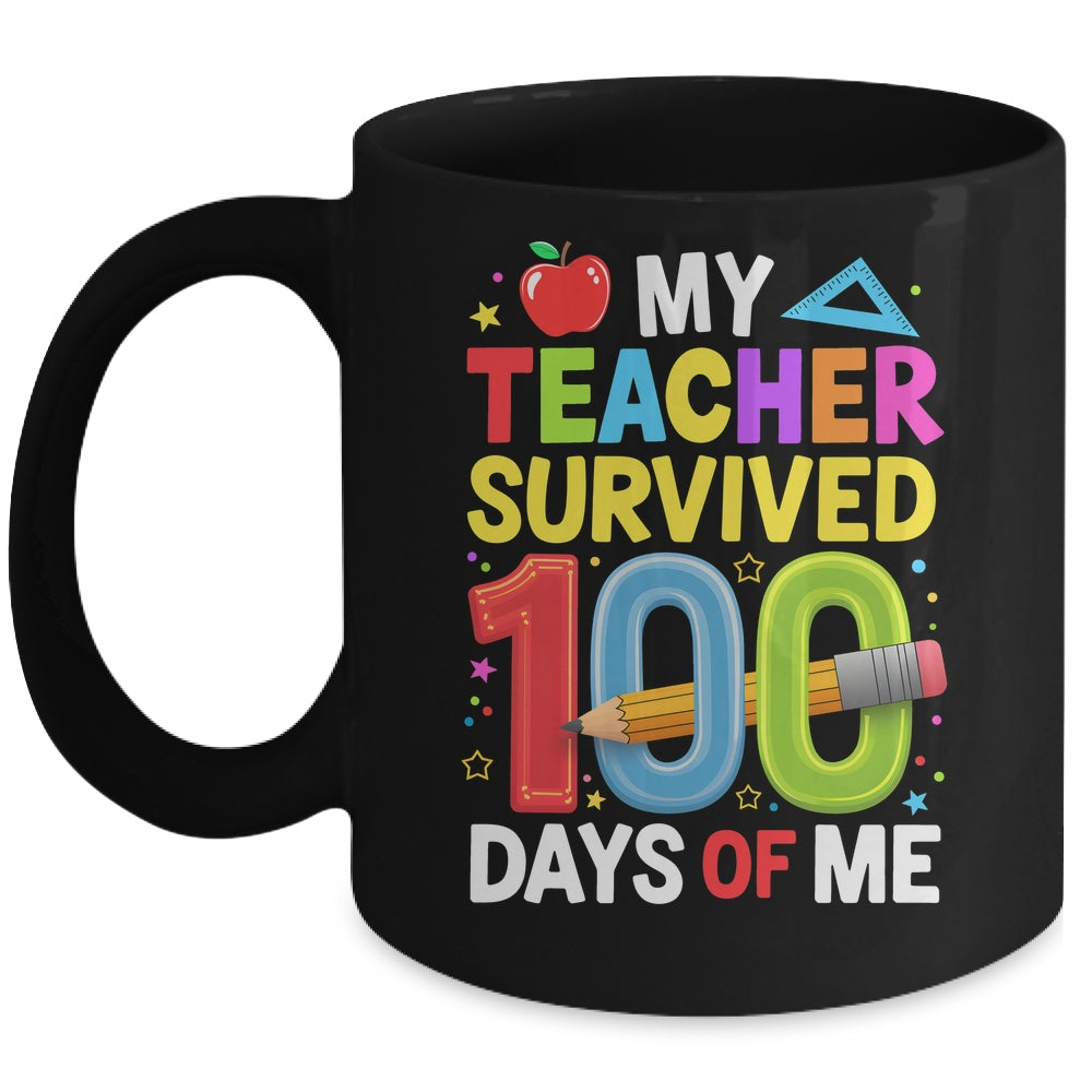 My Teacher Survived 100 Days Of Me 100th Days Of School Kids Mug | teecentury