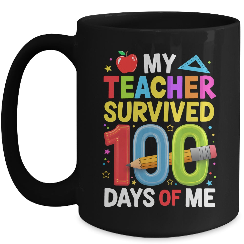 My Teacher Survived 100 Days Of Me 100th Days Of School Kids Mug | teecentury