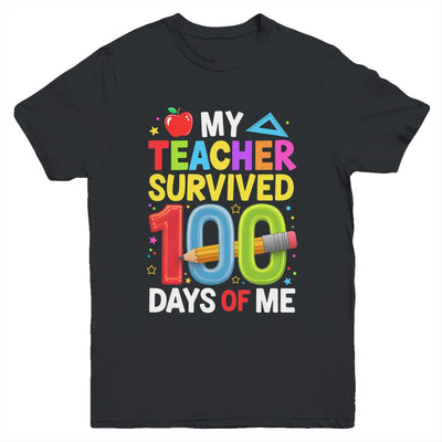 My Teacher Survived 100 Days Of Me 100th Days Of School Kids Youth Shirt | teecentury