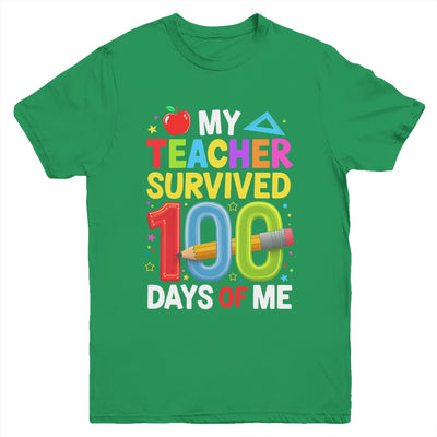 My Teacher Survived 100 Days Of Me 100th Days Of School Kids Youth Shirt | teecentury