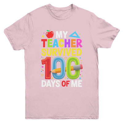 My Teacher Survived 100 Days Of Me 100th Days Of School Kids Youth Shirt | teecentury