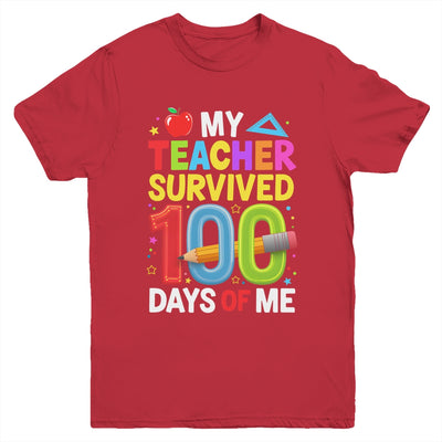My Teacher Survived 100 Days Of Me 100th Days Of School Kids Youth Shirt | teecentury