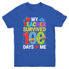 My Teacher Survived 100 Days Of Me 100th Days Of School Kids Youth Shirt | teecentury