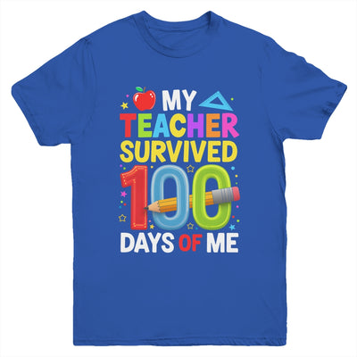My Teacher Survived 100 Days Of Me 100th Days Of School Kids Youth Shirt | teecentury