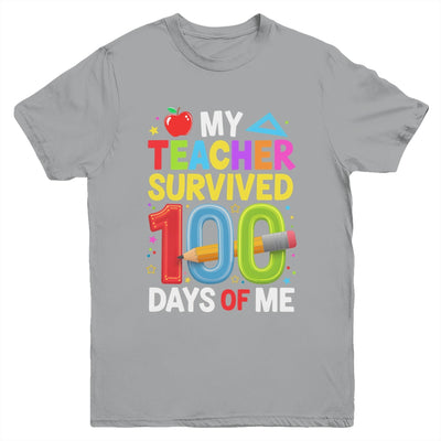 My Teacher Survived 100 Days Of Me 100th Days Of School Kids Youth Shirt | teecentury
