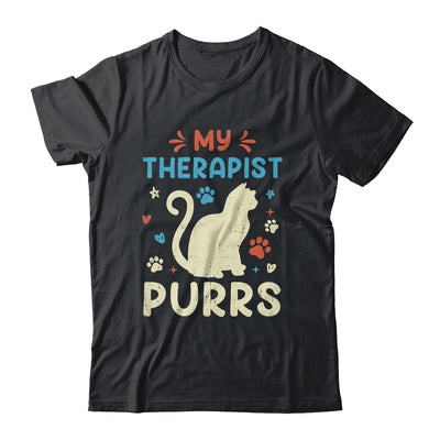 My Therapist Purrs Funny Cat For Mom Dad Ne Womens Cat Lover Shirt & Tank Top | teecentury