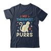 My Therapist Purrs Funny Cat For Mom Dad Ne Womens Cat Lover Shirt & Tank Top | teecentury