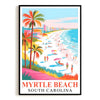Myrtle Beach Print Travel Poster Coastal South Carolina  Souvenir Wall Art Landscape Painting Picture Ideal Gift For Home Living Room Office Bedroom Decor Unframed | teecentury