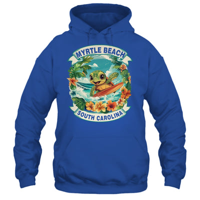 Myrtle Beach South Carolina Cute Sea Turtle Surfing Summer Vacation Shirt & Tank Top | teecentury