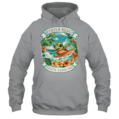 Myrtle Beach South Carolina Cute Sea Turtle Surfing Summer Vacation Shirt & Tank Top | teecentury
