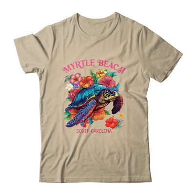 Myrtle Beach South Carolina Floral Beach Turtle Souvenir Shirt & Tank Top | teecentury